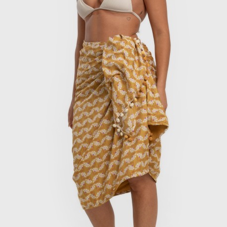 Pack Telo mare pareo + Borsa Calsita ocra