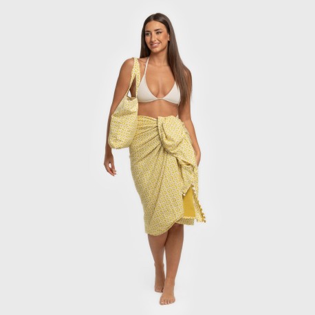 Pack Telo mare pareo + Borsa Clau lime