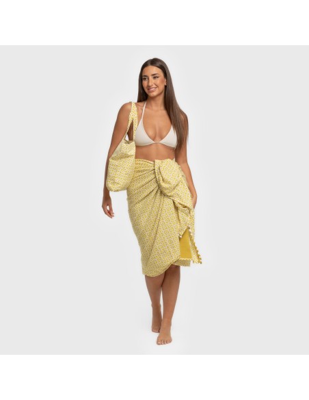 Pack Telo mare pareo + Borsa Clau lime