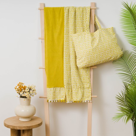 Pack Telo mare pareo + Borsa Clau lime