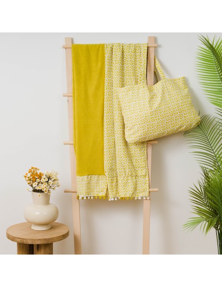 Pack Telo mare pareo + Borsa Clau lime