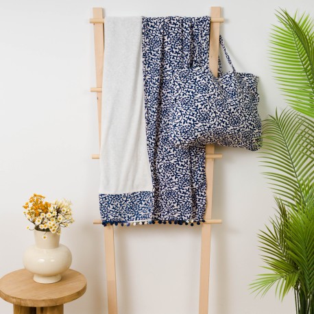 Pack Telo mare pareo + Borsa Aladero blu