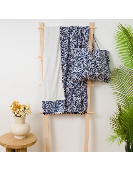 Pack Telo mare pareo + Borsa Aladero blu