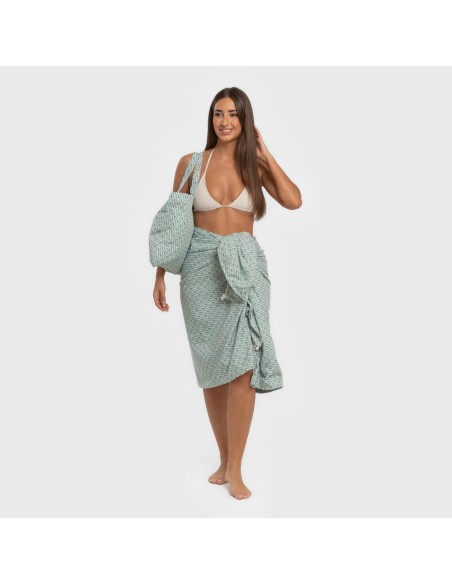 Pack Telo mare pareo + Borsa Walia blu acqua Pack Telo mare pareo + Borsa Walia blu acqua