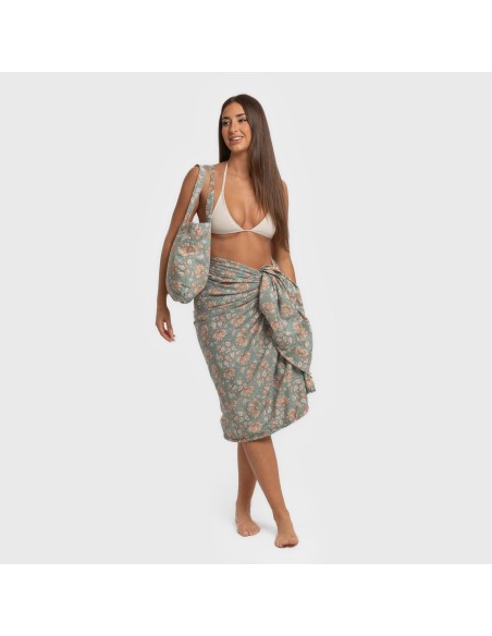 Pack Telo mare pareo + Borsa Venus blu acqua Pack Telo mare pareo + Borsa Venus blu acqua