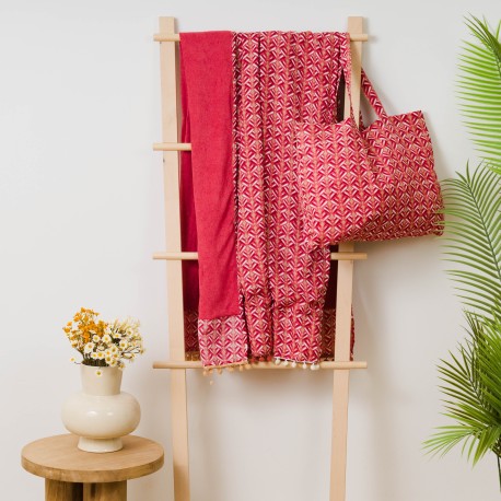 Pack Telo mare pareo + Borsa Eloina marsala