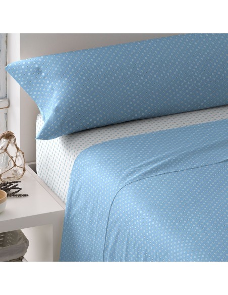 Set di lenzuola cotone Verso reversibile indaco Set di lenzuola cotone Verso reversibile indaco