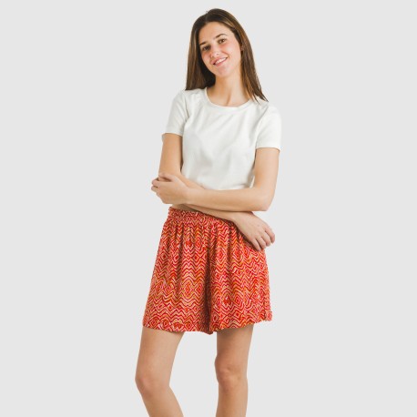 Pantaloni corti viscosa bambula Silda rame