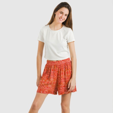 Pantaloni corti viscosa bambula Silda rame