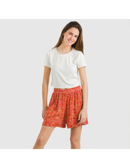 Pantaloni corti viscosa bambula Silda rame Pantaloni corti viscosa bambula Silda rame