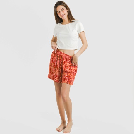 Pantaloni corti viscosa bambula Silda rame