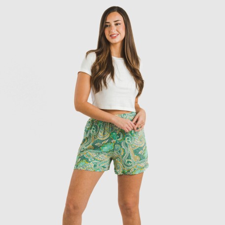 Pantaloni corti viscosa bambula Patme verde