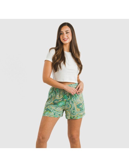 Pantaloni corti viscosa bambula Patme verde