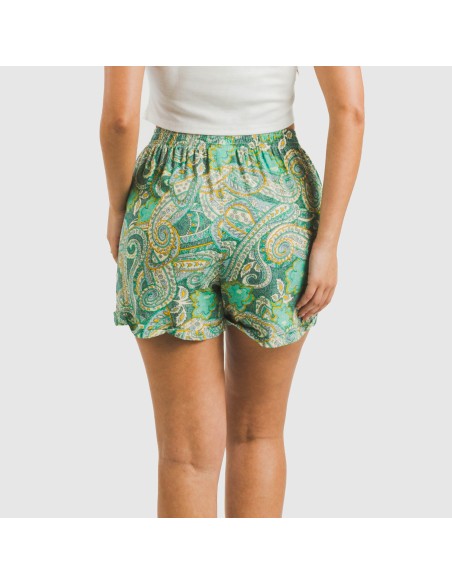 Pantaloni corti viscosa bambula Patme verde