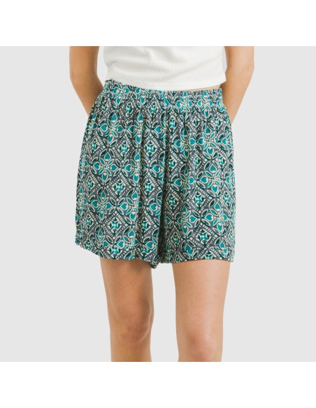 Pantaloni corti viscosa bambula Malura blu acqua Pantaloni corti viscosa bambula Malura blu acqua