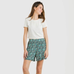 Pantaloni corti viscosa bambula Malura blu acqua 2