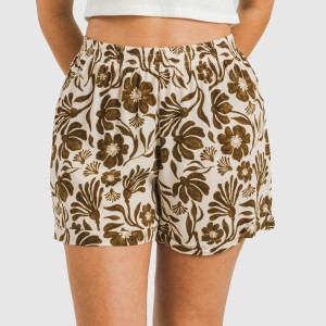 Pantaloni corti viscosa bambula Alexis marrone
