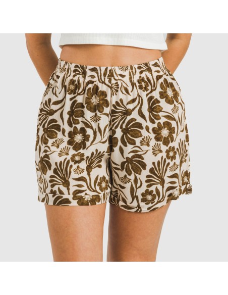 Pantaloni corti viscosa bambula Alexis marrone