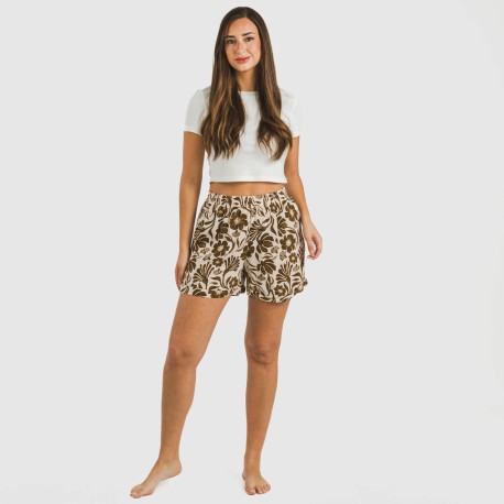 Pantaloni corti viscosa bambula Alexis marrone