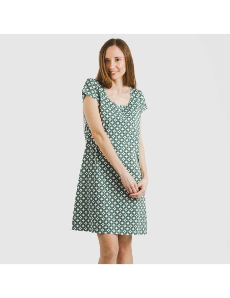 Vestito manica corta con bottoni cotone Narciso indaco Vestito manica corta con bottoni cotone Narciso indaco