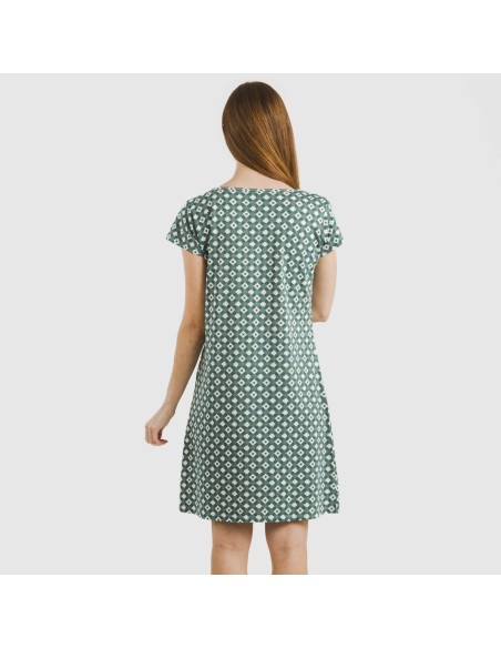 Vestito manica corta con bottoni cotone Narciso indaco Vestito manica corta con bottoni cotone Narciso indaco