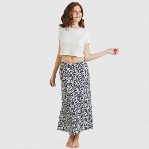 Gonna midi soft Milina blu navy