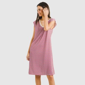 Vestito corto manica ampia soft Arizona bordeaux 2