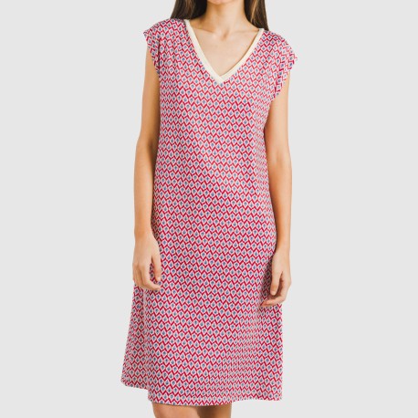 Vestito corto manica ampia soft Arizona bordeaux