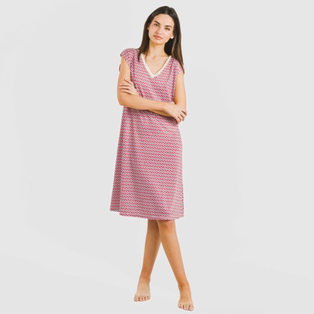 Vestito corto manica ampia soft Arizona bordeaux