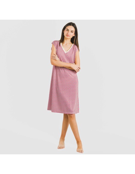 Vestito corto manica ampia soft Arizona bordeaux Vestito corto manica ampia soft Arizona bordeaux