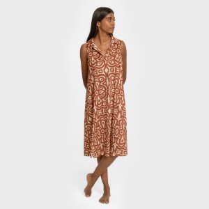 Vestito corto con colletto a bavero soft Premura marrone
