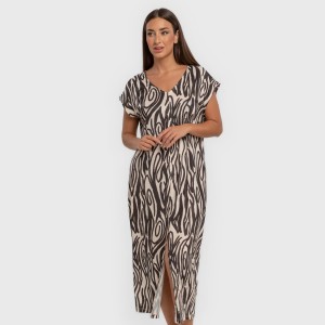 Vestito lungo manica ampia soft Aleia nero