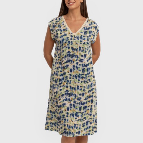 Vestito corto manica ampia soft Misuri blu