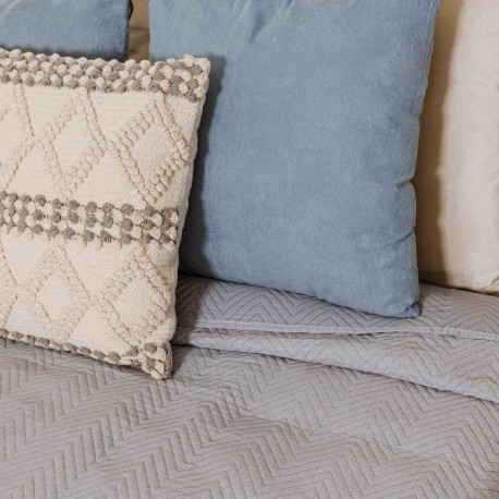 Copriletto bouti effetto consumato tinta unita