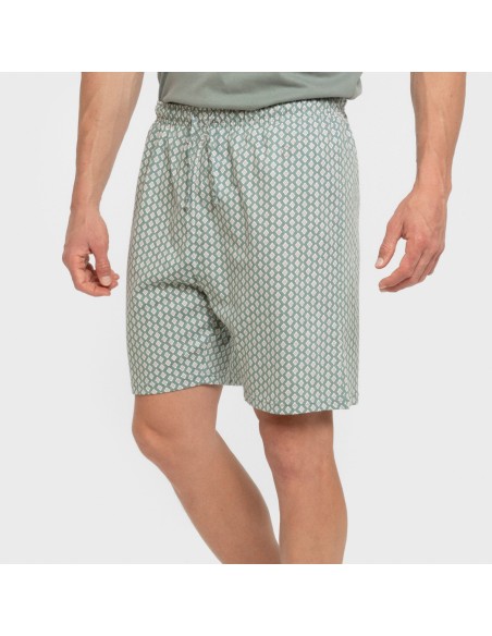 Pigiama corto cotone uomo Sassy turchese