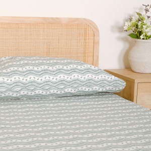 Set di lenzuola cotone Begonia verde tiffany