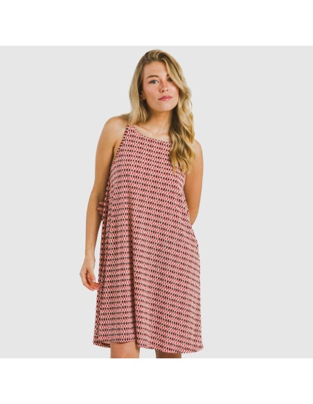 Vestito corto con spalline crêpe Jannat bordeaux Vestito corto con spalline crêpe Jannat bordeaux