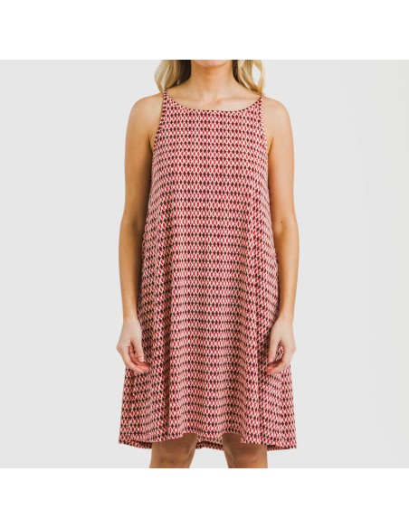 Vestito corto con spalline crêpe Jannat bordeaux Vestito corto con spalline crêpe Jannat bordeaux