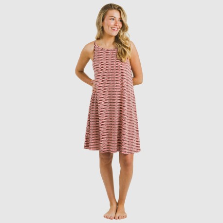Vestito corto con spalline crêpe Jannat bordeaux