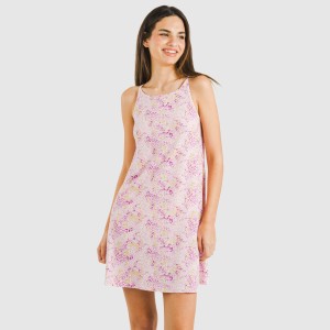 Vestito corto con spalline crêpe Aruna malva