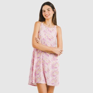 Vestito corto con spalline crêpe Aruna malva 2