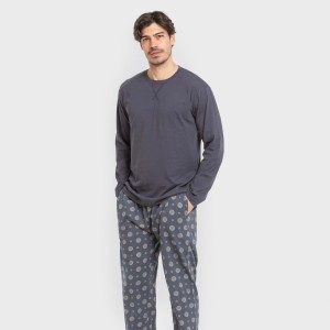 Pigiama lungo uomo cotone Juanlu blu