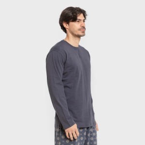 Pigiama lungo uomo cotone Juanlu blu 2