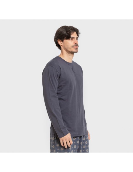 Pigiama lungo uomo cotone Juanlu blu