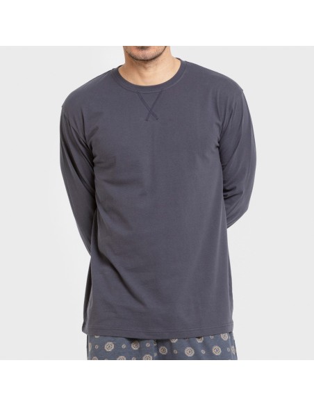 Pigiama lungo uomo cotone Juanlu blu