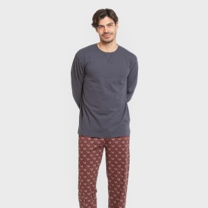 Pigiama lungo uomo cotone Ardillas blu navy