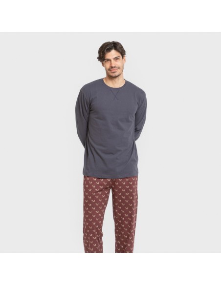 Pigiama lungo uomo cotone Ardillas blu navy