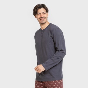 Pigiama lungo uomo cotone Ardillas blu navy 2