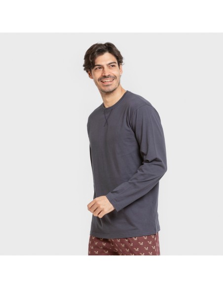 Pigiama lungo uomo cotone Ardillas blu navy
