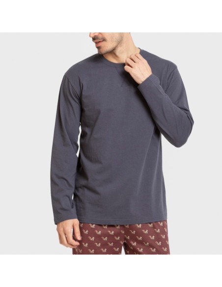 Pigiama lungo uomo cotone Ardillas blu navy